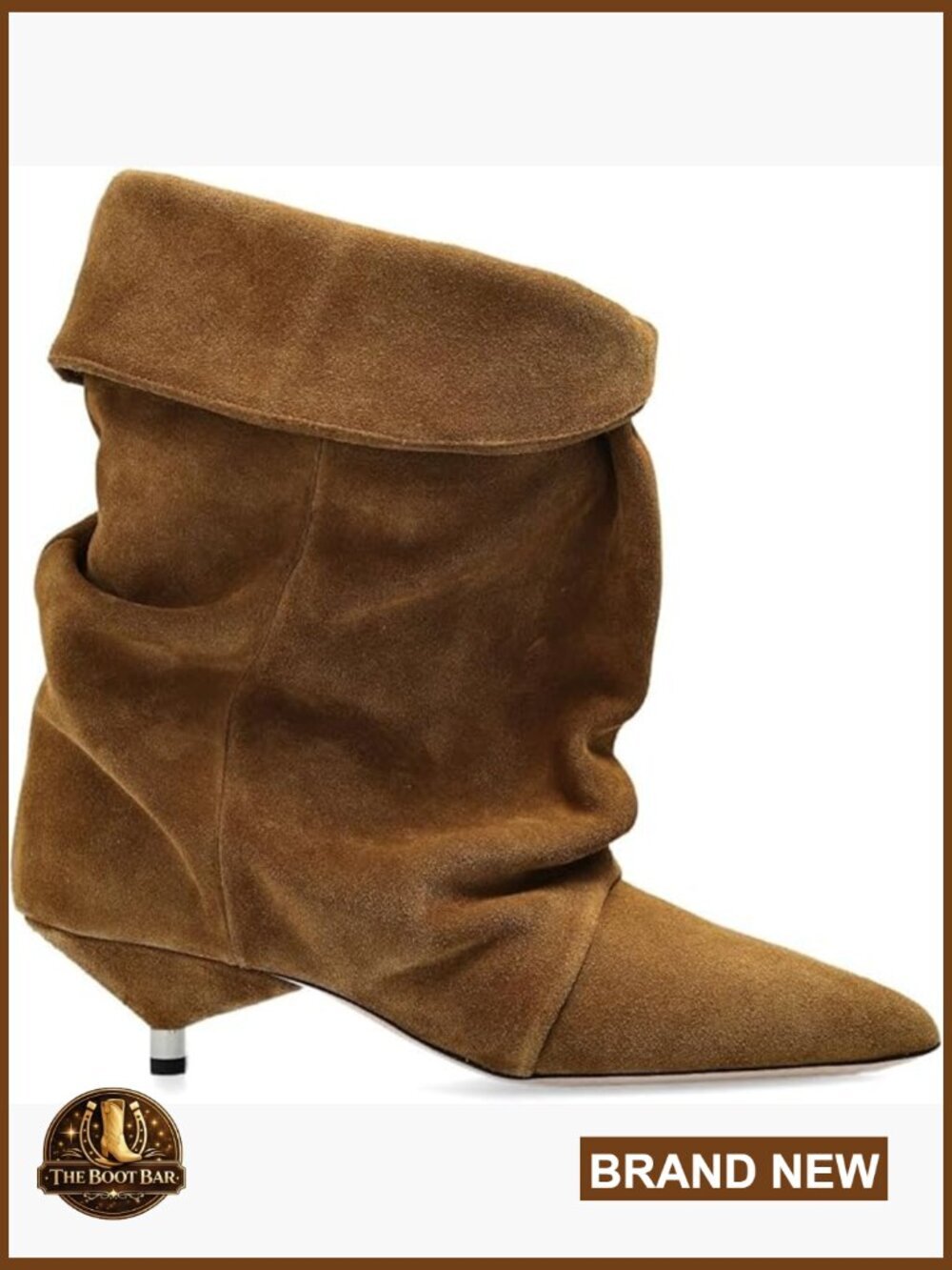 Suede Ankle Boots Kitten Heel Pointed Toe Slip On Casual Winter Booties